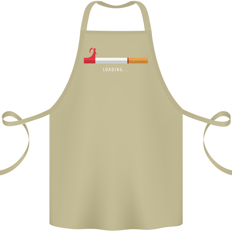 Anti Smoking Grim Reaper Smoker Give UP Cotton Apron 100% Organic Khaki