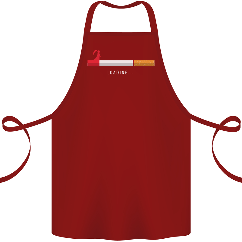Anti Smoking Grim Reaper Smoker Give UP Cotton Apron 100% Organic Maroon