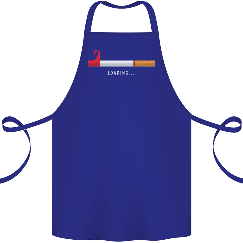 Anti Smoking Grim Reaper Smoker Give UP Cotton Apron 100% Organic Royal Blue