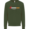 Anti Smoking Grim Reaper Smoker Give UP Kids Sweatshirt Jumper Forest Green