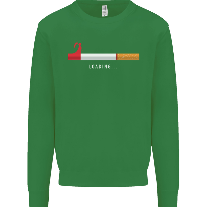 Anti Smoking Grim Reaper Smoker Give UP Kids Sweatshirt Jumper Irish Green