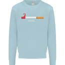 Anti Smoking Grim Reaper Smoker Give UP Kids Sweatshirt Jumper Light Blue