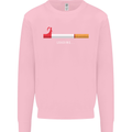Anti Smoking Grim Reaper Smoker Give UP Kids Sweatshirt Jumper Light Pink