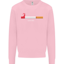 Anti Smoking Grim Reaper Smoker Give UP Kids Sweatshirt Jumper Light Pink