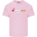 Anti Smoking Grim Reaper Smoker Give UP Kids T-Shirt Childrens Light Pink