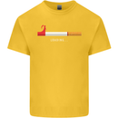 Anti Smoking Grim Reaper Smoker Give UP Kids T-Shirt Childrens Yellow