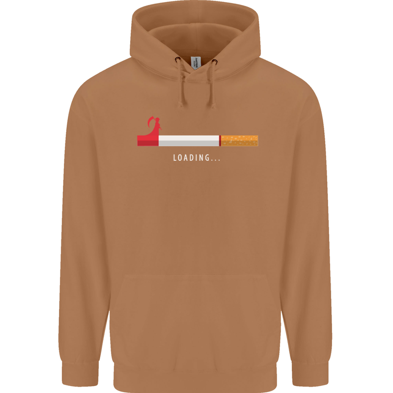 Anti Smoking Grim Reaper Smoker Give UP Mens 80% Cotton Hoodie Caramel Latte