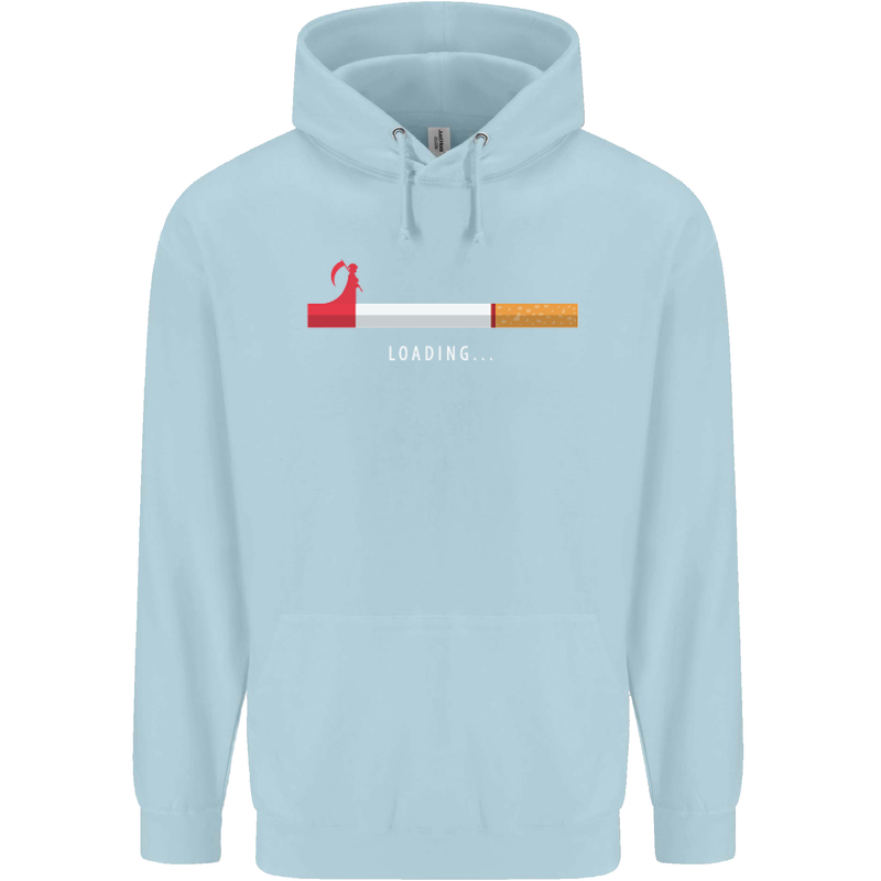 Anti Smoking Grim Reaper Smoker Give UP Mens 80% Cotton Hoodie Light Blue