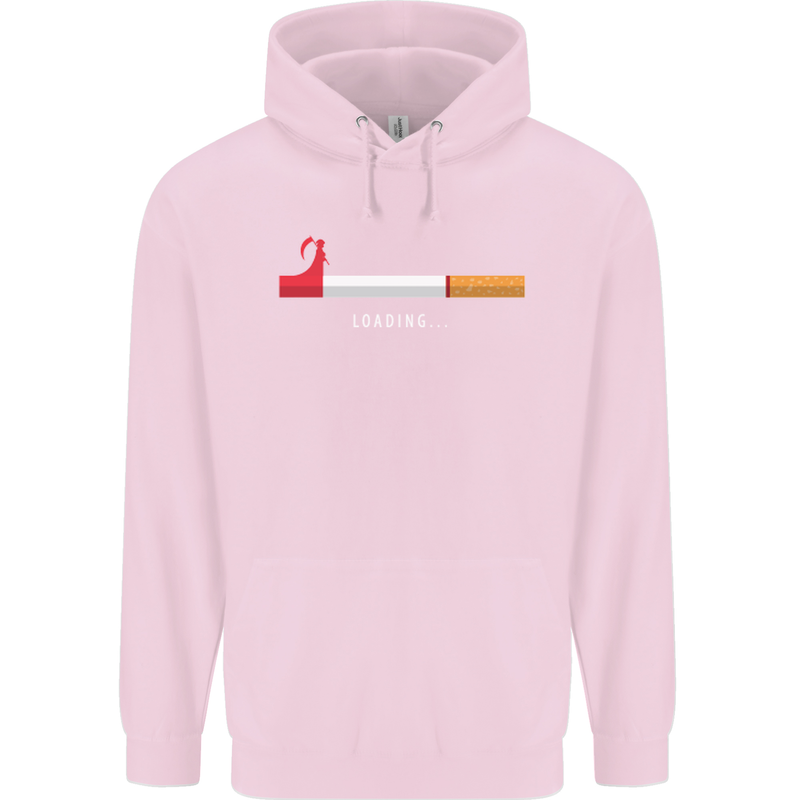 Anti Smoking Grim Reaper Smoker Give UP Mens 80% Cotton Hoodie Light Pink