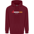 Anti Smoking Grim Reaper Smoker Give UP Mens 80% Cotton Hoodie Maroon