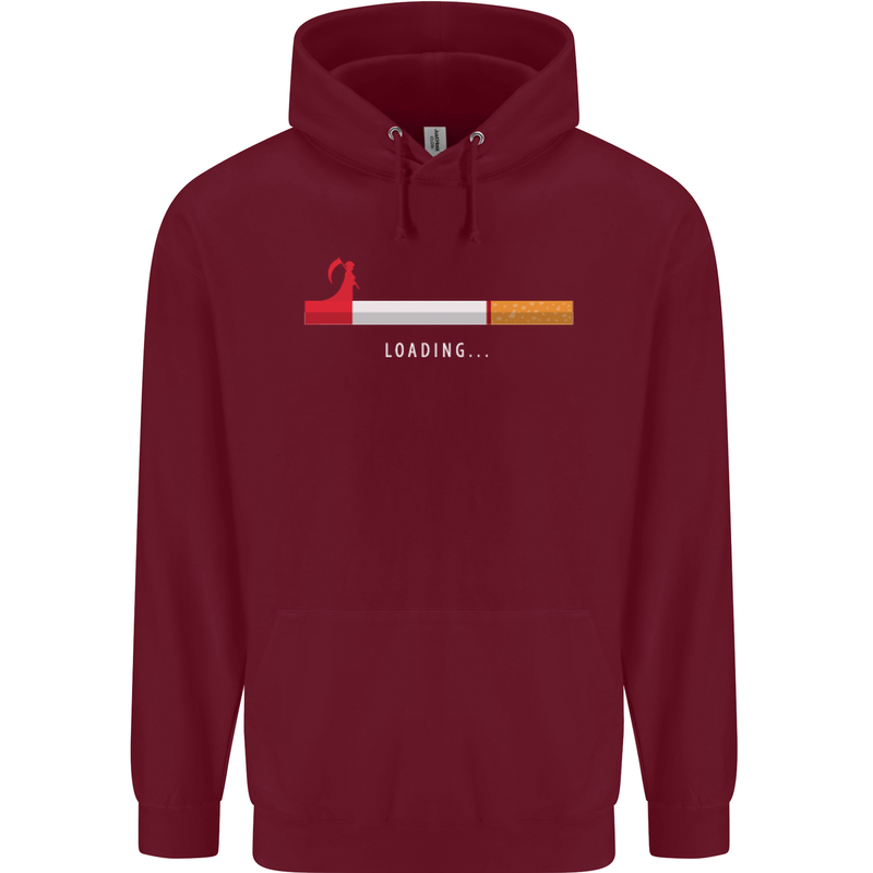 Anti Smoking Grim Reaper Smoker Give UP Mens 80% Cotton Hoodie Maroon