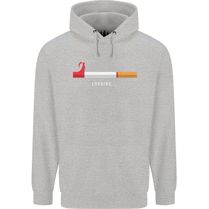 Anti Smoking Grim Reaper Smoker Give UP Mens 80% Cotton Hoodie Sports Grey