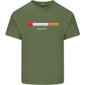 Anti Smoking Grim Reaper Smoker Give UP Mens Cotton T-Shirt Tee Top Military Green