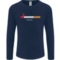 Anti Smoking Grim Reaper Smoker Give UP Mens Long Sleeve T-Shirt Navy Blue