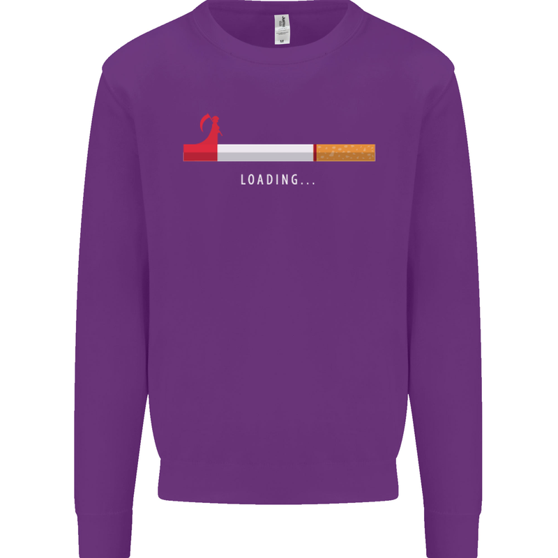 Anti Smoking Grim Reaper Smoker Give UP Mens Sweatshirt Jumper Purple