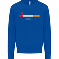 Anti Smoking Grim Reaper Smoker Give UP Mens Sweatshirt Jumper Royal Blue