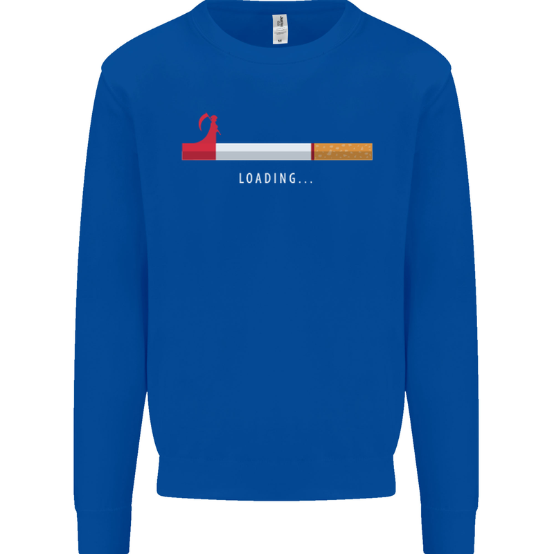 Anti Smoking Grim Reaper Smoker Give UP Mens Sweatshirt Jumper Royal Blue