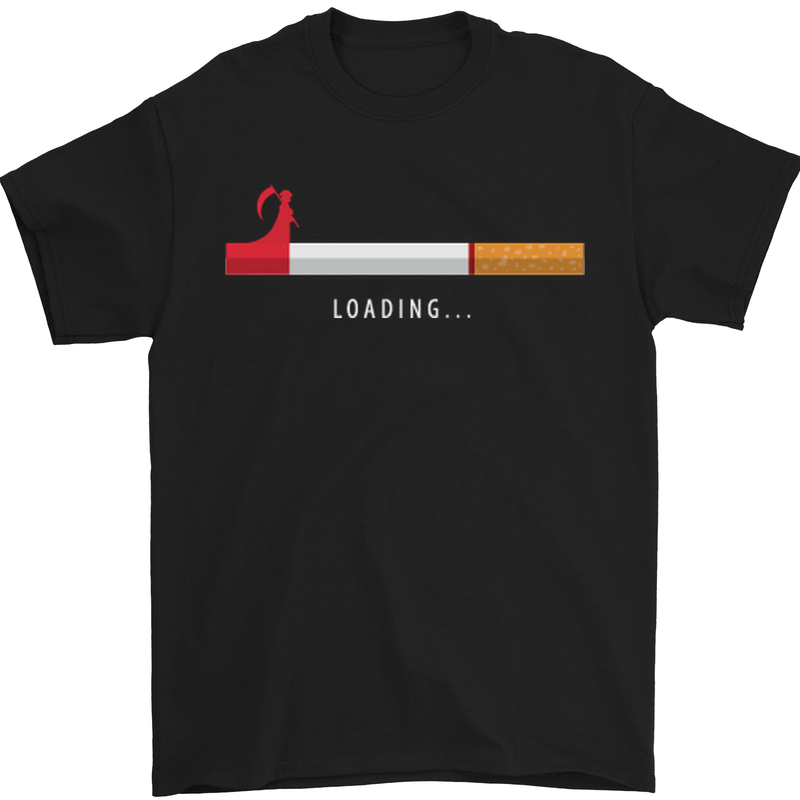 Anti Smoking Grim Reaper Smoker Give UP Mens T-Shirt Cotton Gildan Black