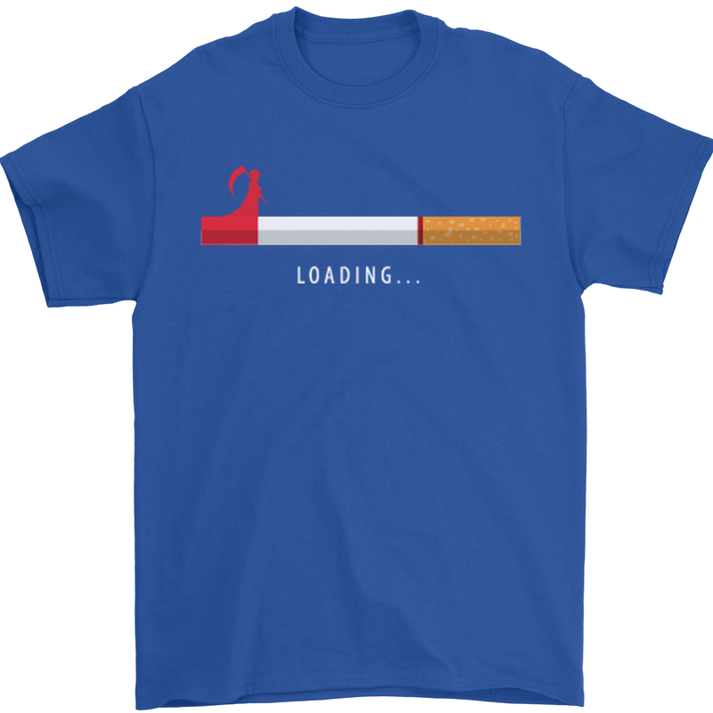 Anti Smoking Grim Reaper Smoker Give UP Mens T-Shirt Cotton Gildan Royal Blue