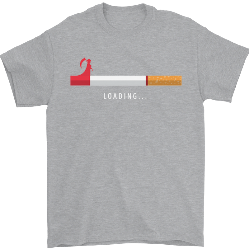 Anti Smoking Grim Reaper Smoker Give UP Mens T-Shirt Cotton Gildan Sports Grey
