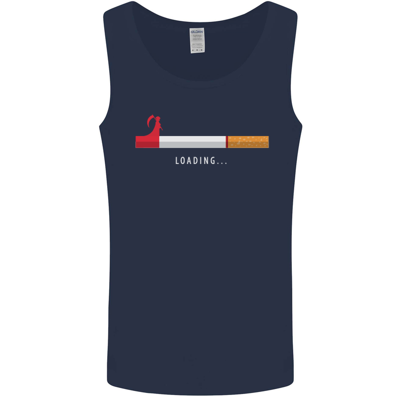 Anti Smoking Grim Reaper Smoker Give UP Mens Vest Tank Top Navy Blue