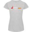 Anti Smoking Grim Reaper Smoker Give UP Womens Petite Cut T-Shirt Sports Grey