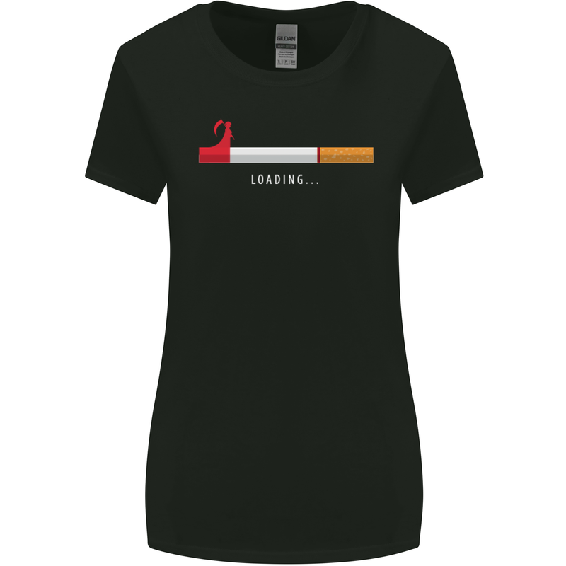 Anti Smoking Grim Reaper Smoker Give UP Womens Wider Cut T-Shirt Black