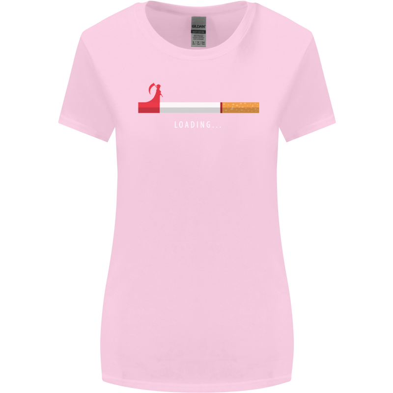 Anti Smoking Grim Reaper Smoker Give UP Womens Wider Cut T-Shirt Light Pink