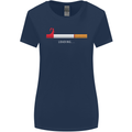 Anti Smoking Grim Reaper Smoker Give UP Womens Wider Cut T-Shirt Navy Blue