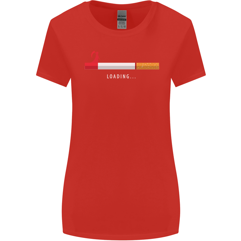 Anti Smoking Grim Reaper Smoker Give UP Womens Wider Cut T-Shirt Red