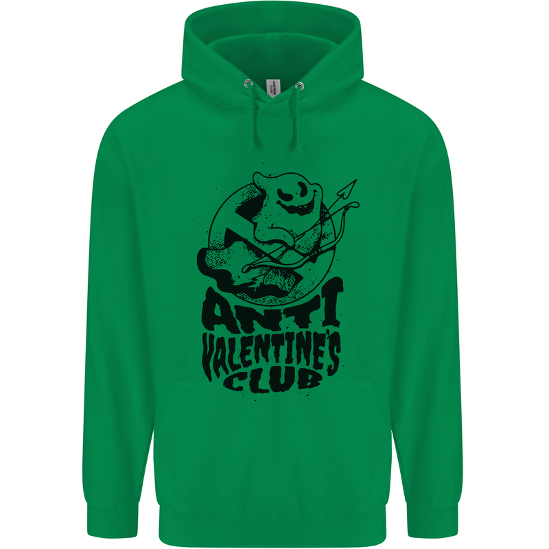 Anti Valentines Club Romance Single Day Childrens Kids Hoodie Irish Green