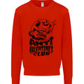 Anti Valentines Club Romance Single Day Kids Sweatshirt Jumper Bright Red