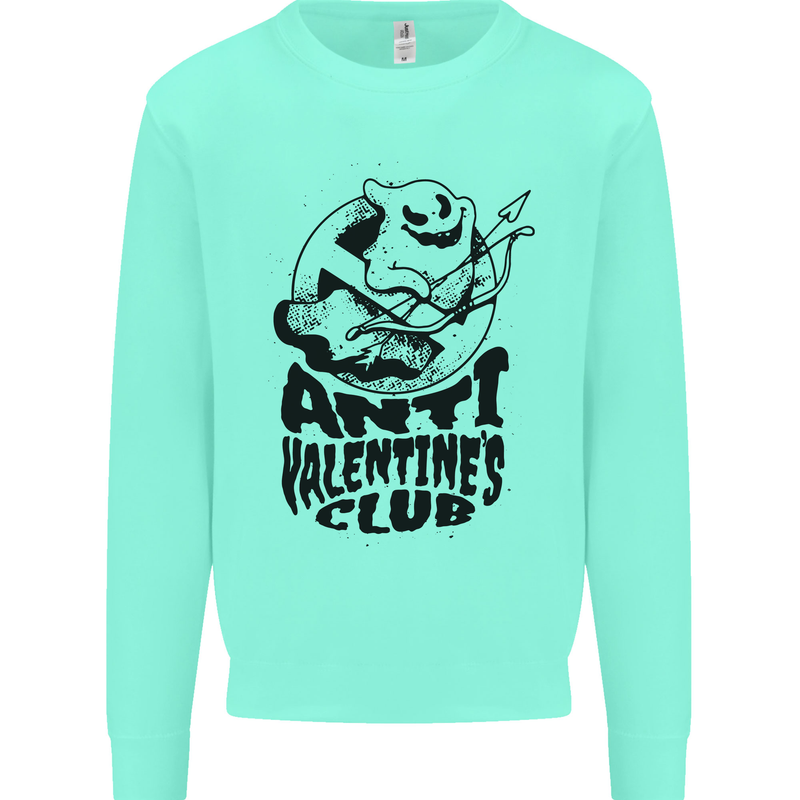 Anti Valentines Club Romance Single Day Kids Sweatshirt Jumper Peppermint