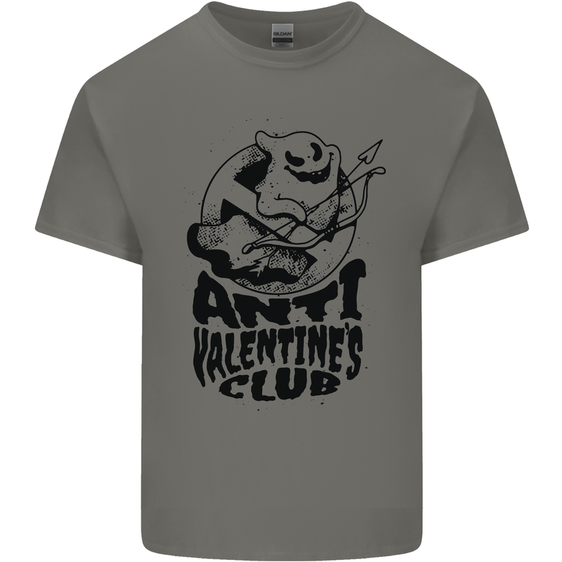 Anti Valentines Club Romance Single Day Kids T-Shirt Childrens Charcoal