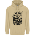 Anti Valentines Club Romance Single Day Mens 80% Cotton Hoodie Sand