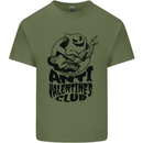 Anti Valentines Club Romance Single Day Mens Cotton T-Shirt Tee Top Military Green