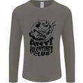 Anti Valentines Club Romance Single Day Mens Long Sleeve T-Shirt Charcoal