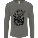 Anti Valentines Club Romance Single Day Mens Long Sleeve T-Shirt Charcoal