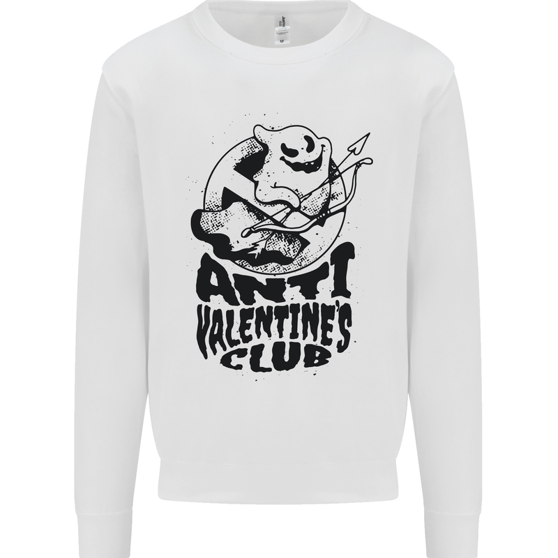 Anti Valentines Club Romance Single Day Mens Sweatshirt Jumper White