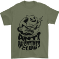 Anti Valentines Club Romance Single Day Mens T-Shirt 100% Cotton Military Green