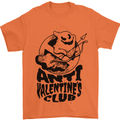 Anti Valentines Club Romance Single Day Mens T-Shirt 100% Cotton Orange