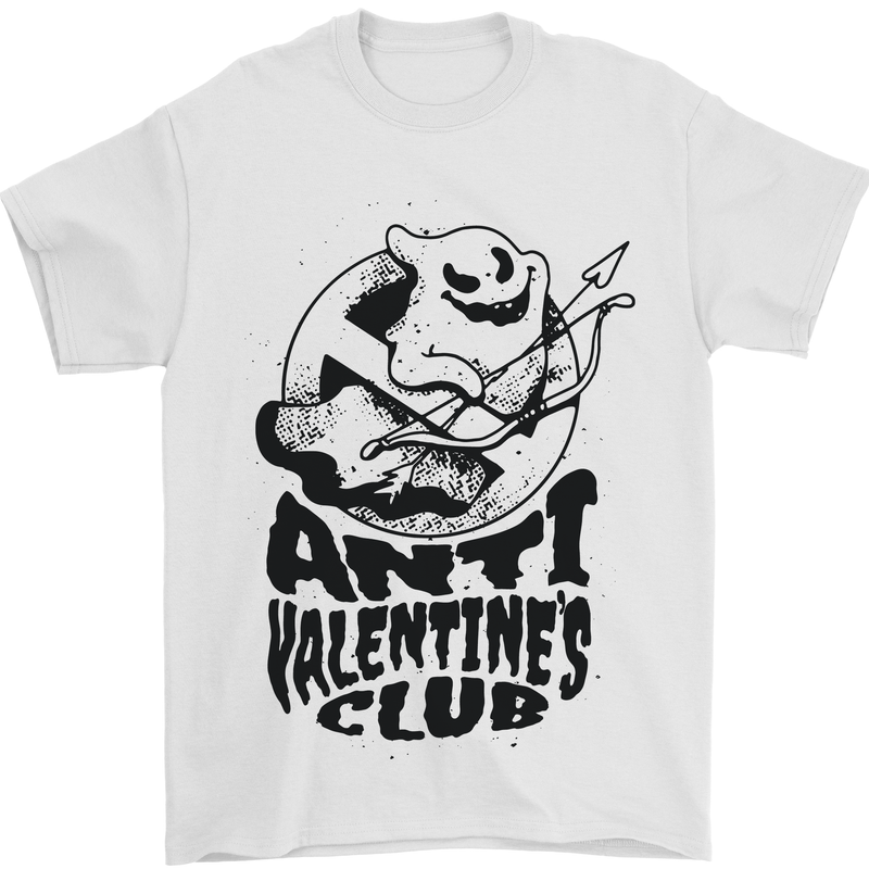 Anti Valentines Club Romance Single Day Mens T-Shirt 100% Cotton White