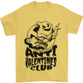 Anti Valentines Club Romance Single Day Mens T-Shirt 100% Cotton Yellow