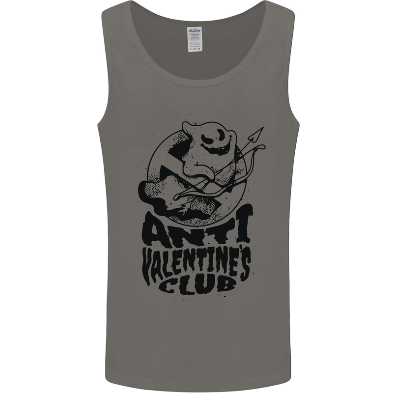 Anti Valentines Club Romance Single Day Mens Vest Tank Top Charcoal