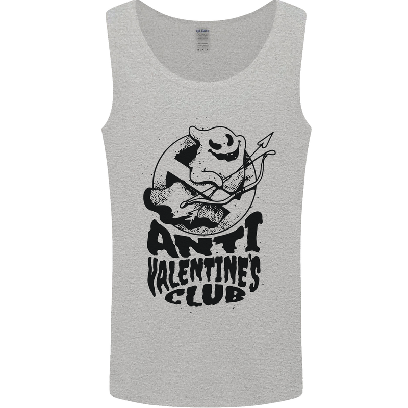 Anti Valentines Club Romance Single Day Mens Vest Tank Top Sports Grey