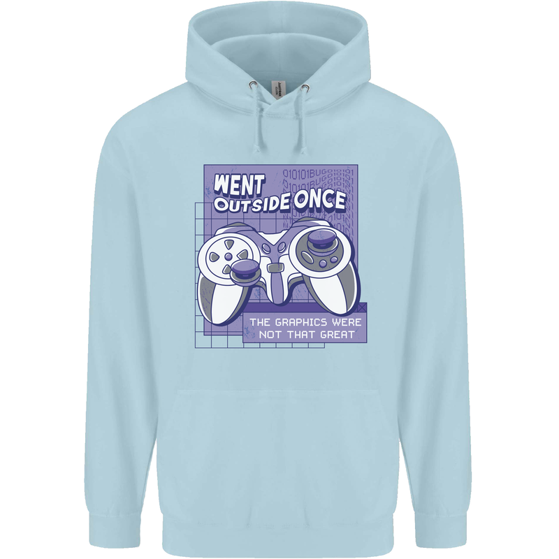 Antisocial Gamer Gaming Funny Graphics Childrens Kids Hoodie Light Blue