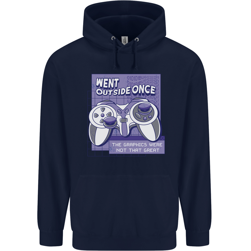 Antisocial Gamer Gaming Funny Graphics Childrens Kids Hoodie Navy Blue