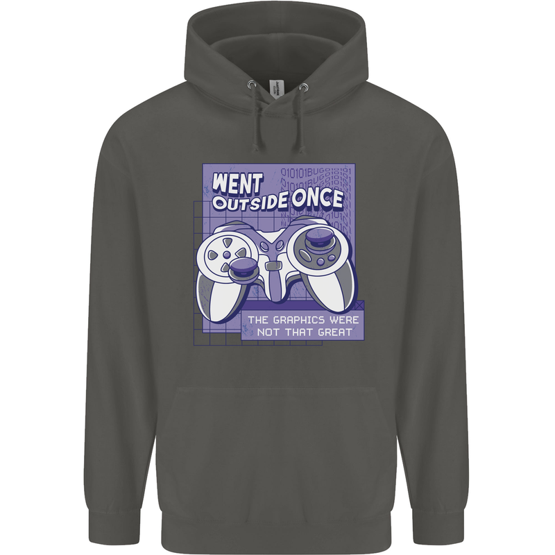 Antisocial Gamer Gaming Funny Graphics Childrens Kids Hoodie Storm Grey