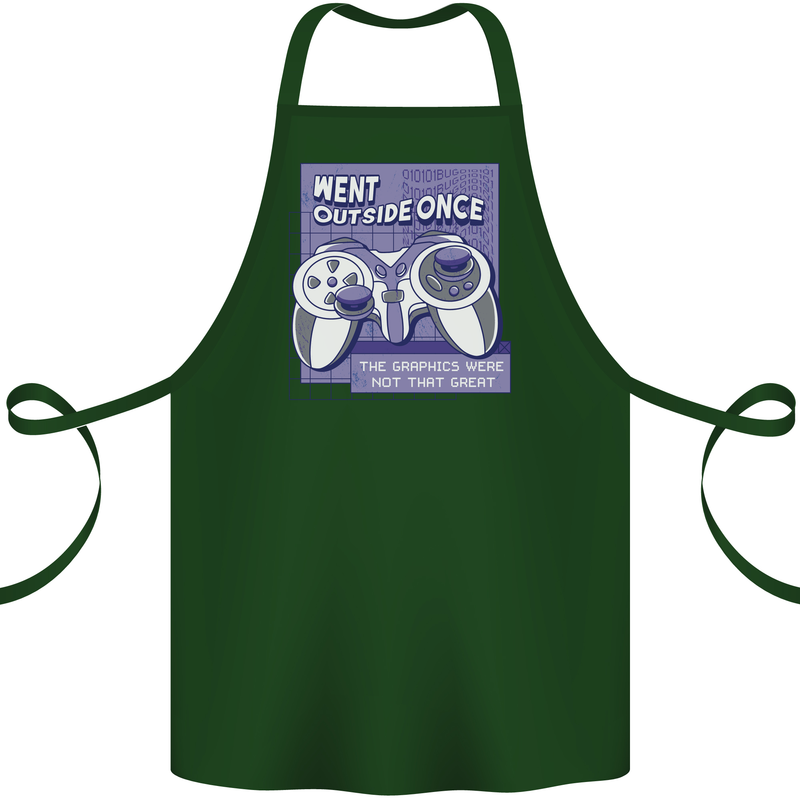 Antisocial Gamer Gaming Funny Graphics Cotton Apron 100% Organic Forest Green