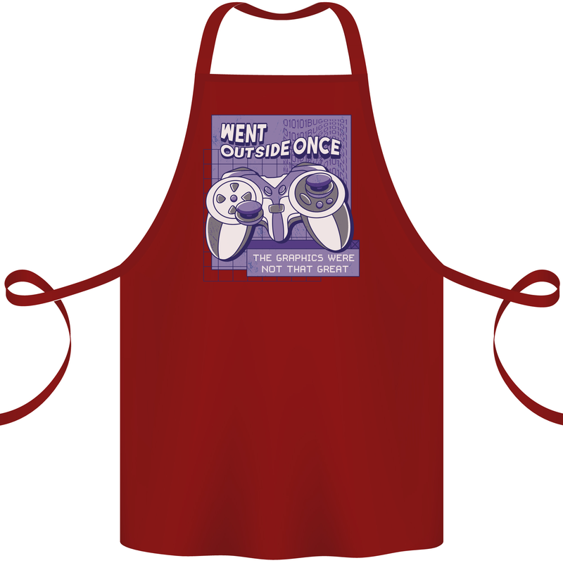 Antisocial Gamer Gaming Funny Graphics Cotton Apron 100% Organic Maroon